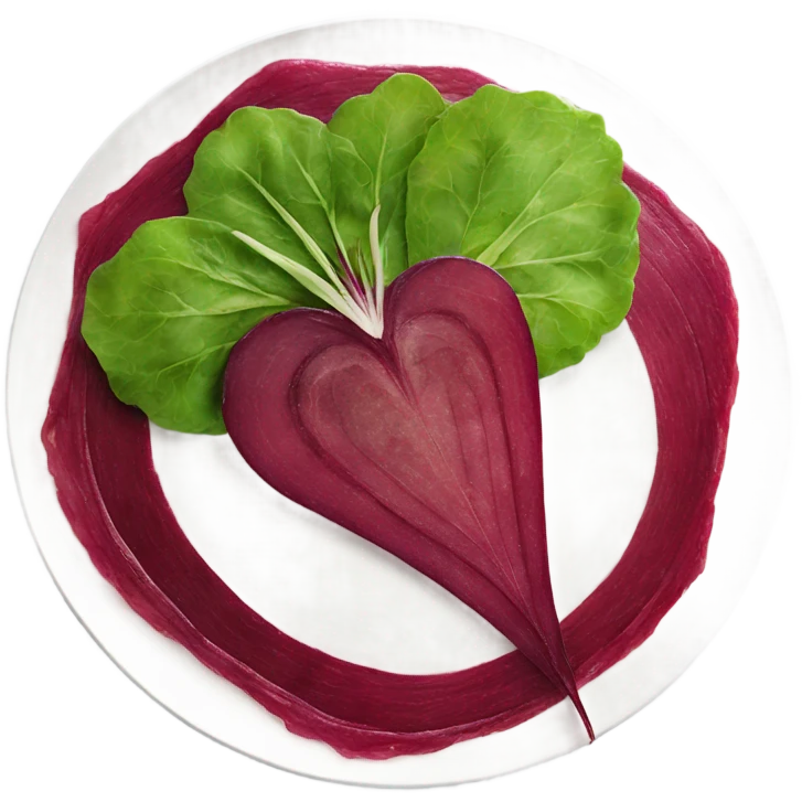 carpaccio from beets on a white plate emoji