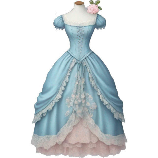 Rococo blue dress with pale pink and lace emoji