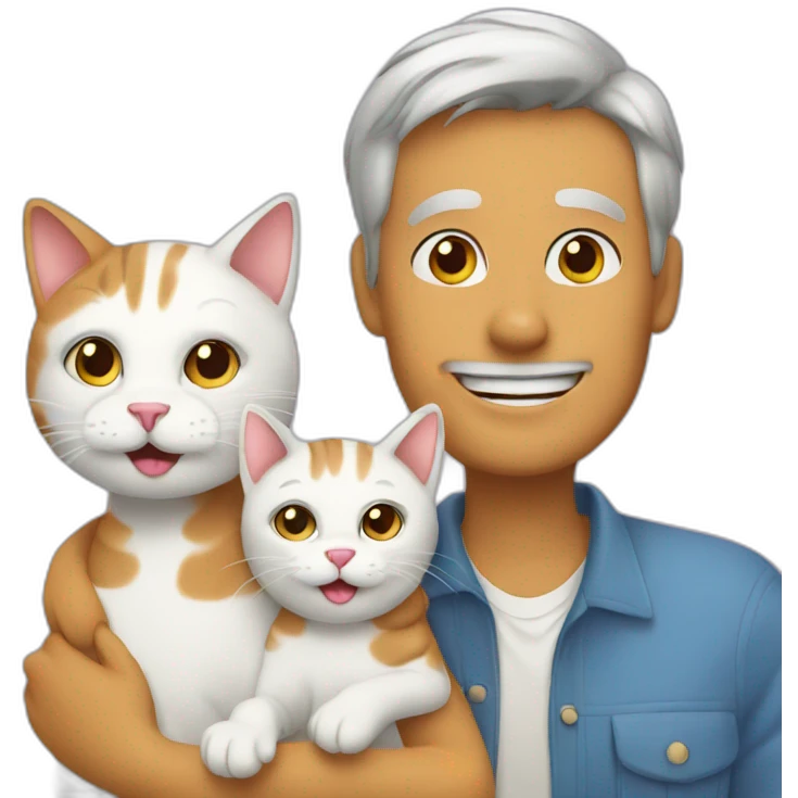 Cat with Dad and Mom emoji