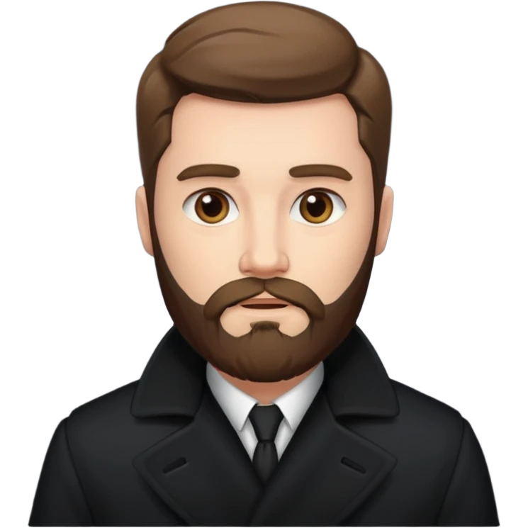 bearded man in black in black coat  emoji