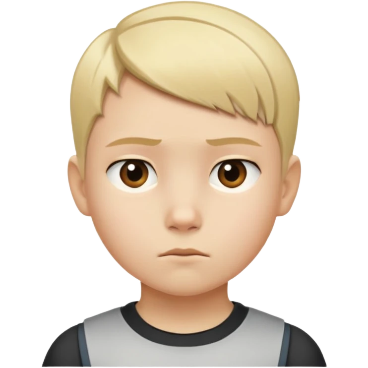"- Nam
- 10 tuổi
- Da trắng
- Tóc ngắn, vàng, vuốt undercut gọn gàng
- mặt nghiêm túc
" emoji