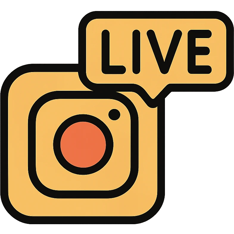 gold and black outlined icon representing Life for Instagram emoji