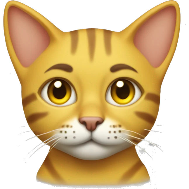 La cara de un gatito amarillo llorando emoji