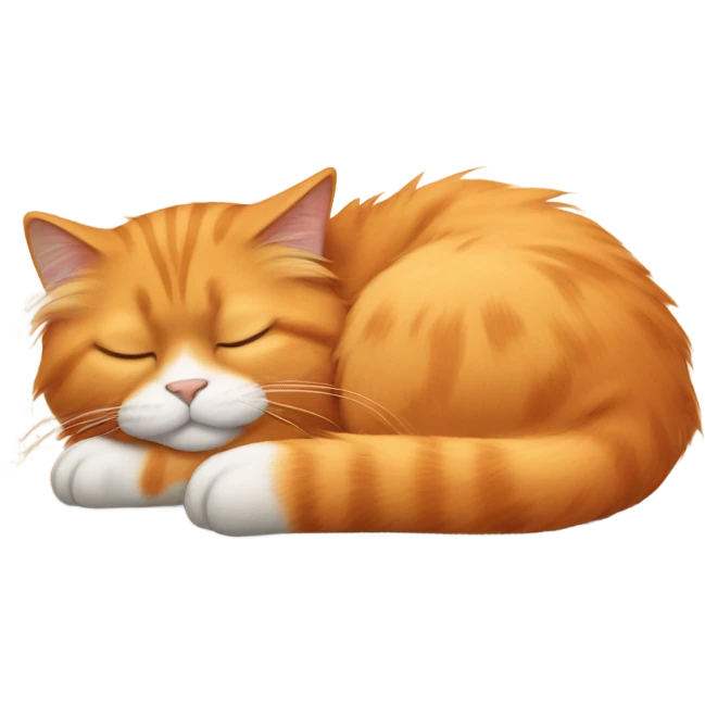 Sleeping orange cat emoji
