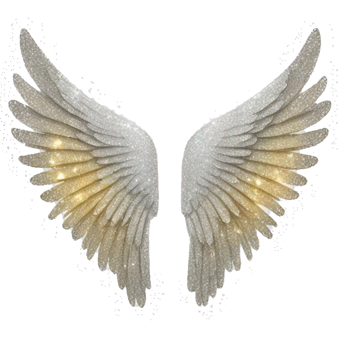 Sparkly angel wings emoji