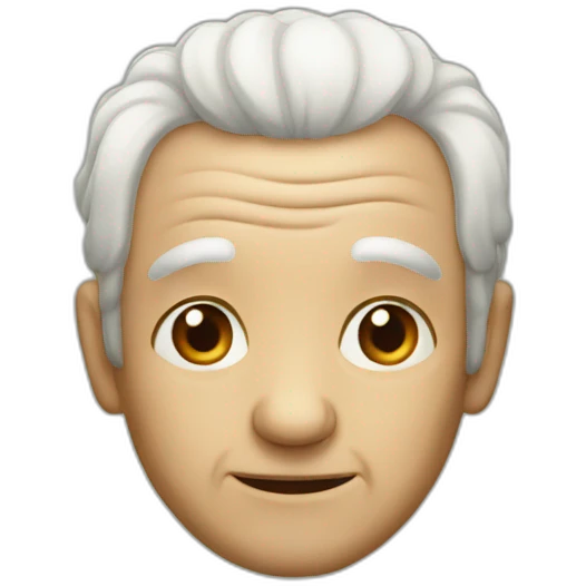 Extremely old receding hair man emoji