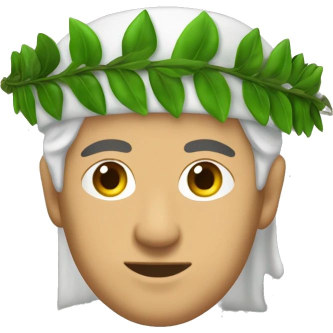 Dante Alighieri with a green laurel wreath on his head emoji