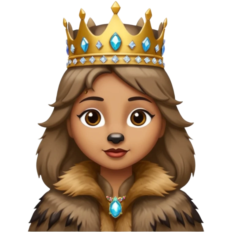 queen racoon with jewelled crown  emoji