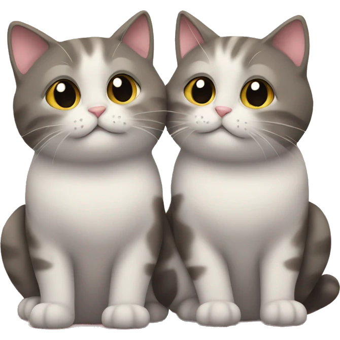 2 cats in love emoji