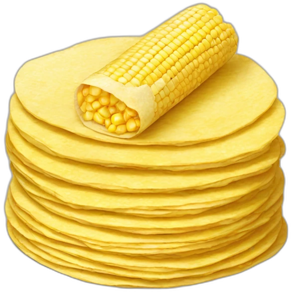 Stack of corn tortillas + corn emoji