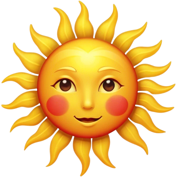 Heart-shaped sun closeup emoji