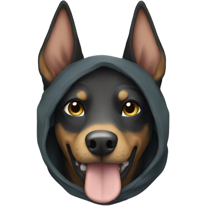 Kelpie wearing hoodie emoji
