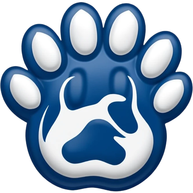 Penn state nittany lion paw in blue and white emoji