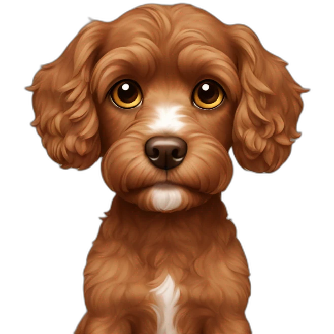 All brown Cavoodle with short hair emoji