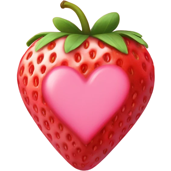 Pink heart in strawberry emoji
