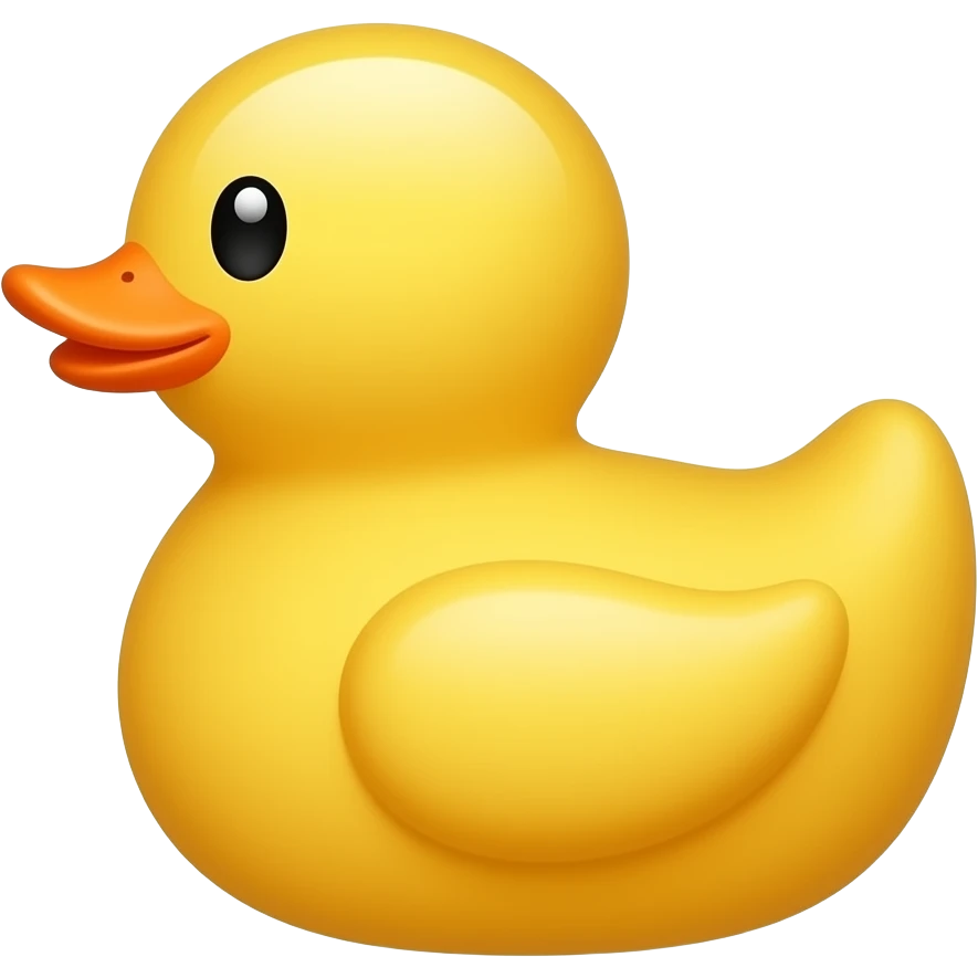 Custom iOS emoji with no blur and a white background. The topic of the emoji is "rubber duck". It MUST maintain the general apple iOS emoji style. emoji