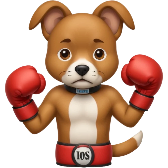 Dog wearing boxing gloves emoji