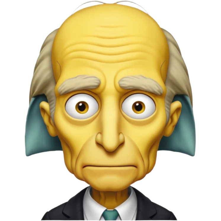 Mr. Burns, simpson, yellow skin tone, very very very long nose. complete yellow emoji
