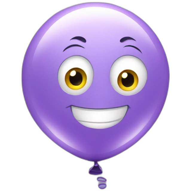 Lilac balloon with eyes smile emoji
