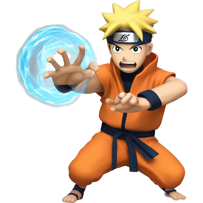 Naruto performing a Rasengan move emoji
