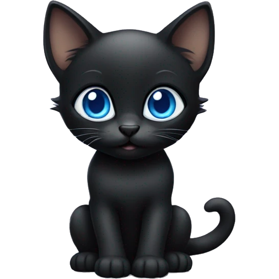 Black kitten with blue eyes emoji