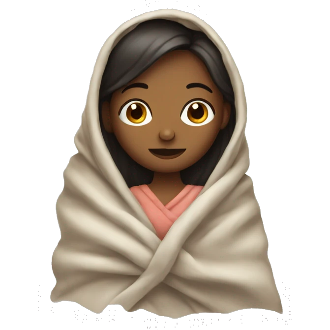 Girl wrapped in blanket emoji