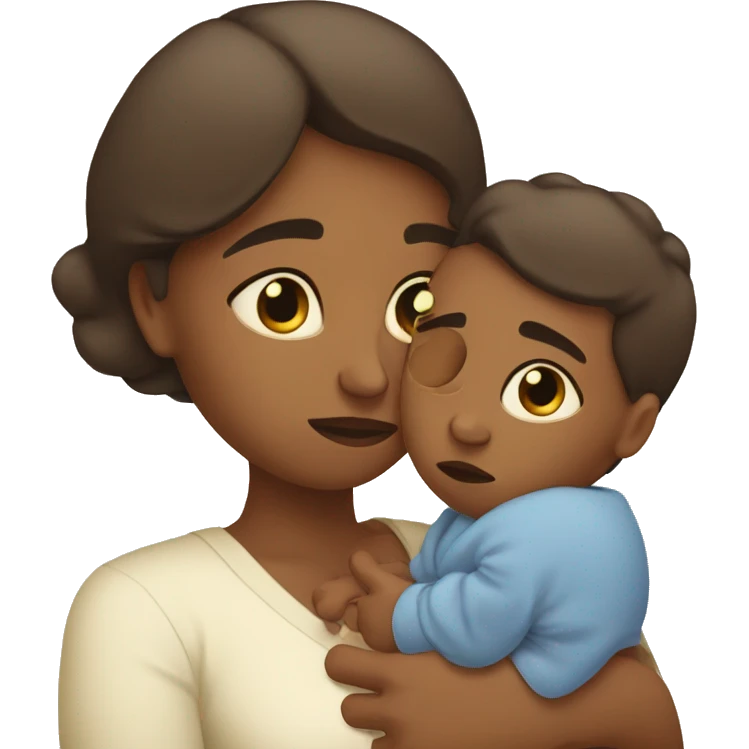 sad mother with newborn emoji