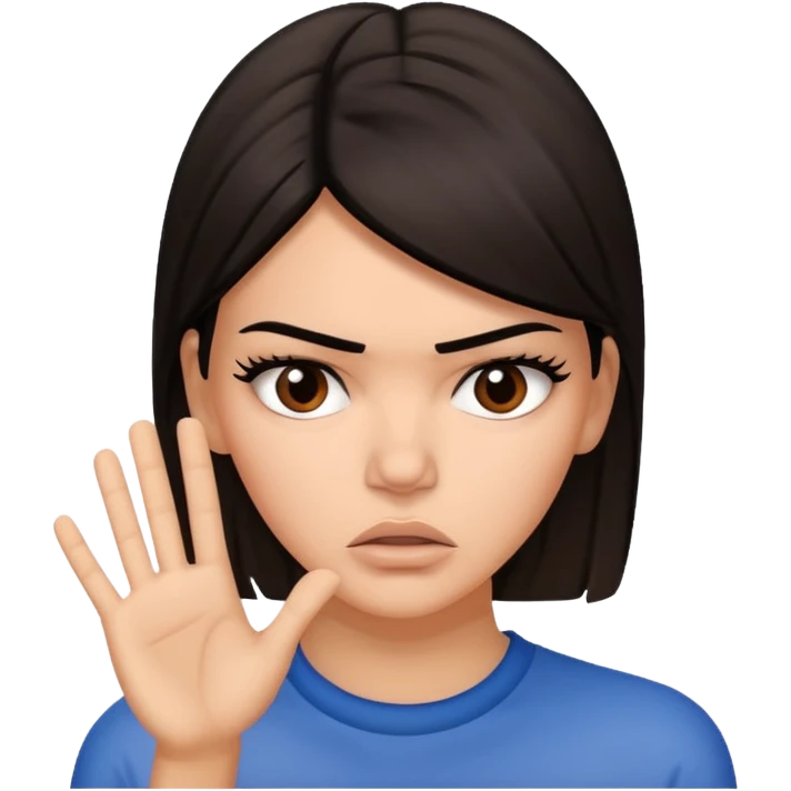 kendall jenner saying stop an looking annoyed emoji