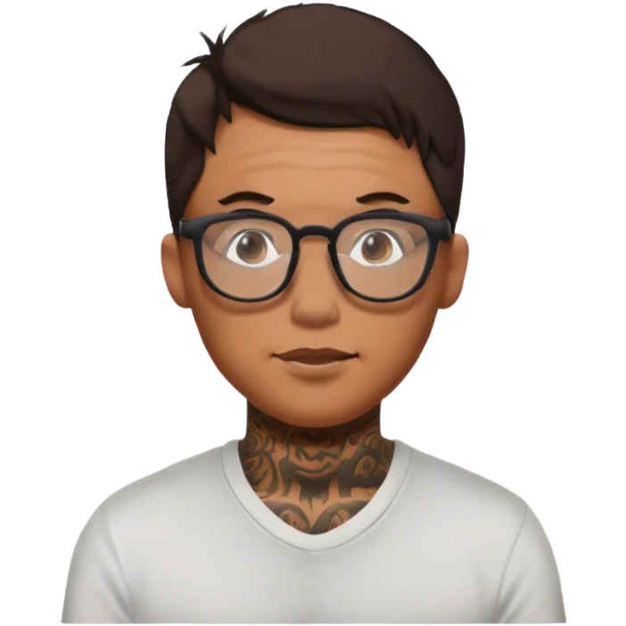 Branden Condy hyper realistic tatted up with glasses emoji