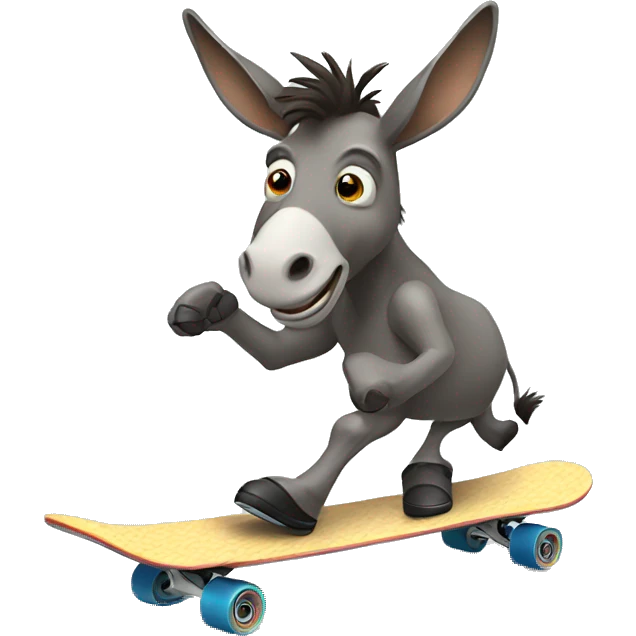 Donkey on a skateboard emoji