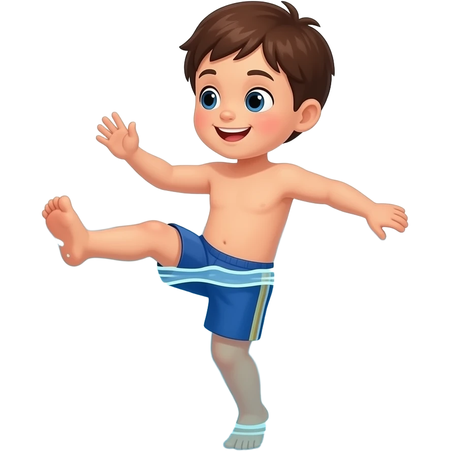 child kicking while swimming in pool emoji