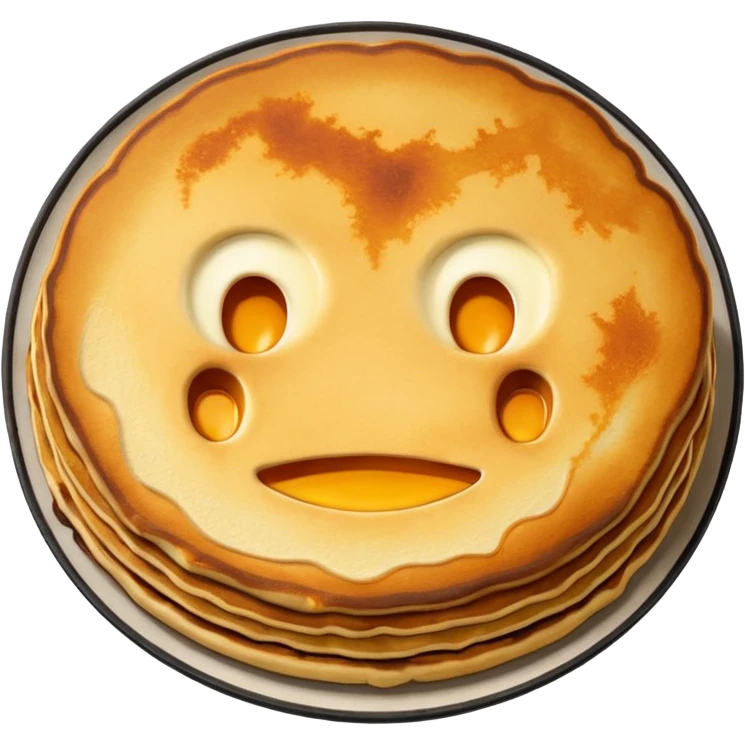 one single burned pancake with no face emoji