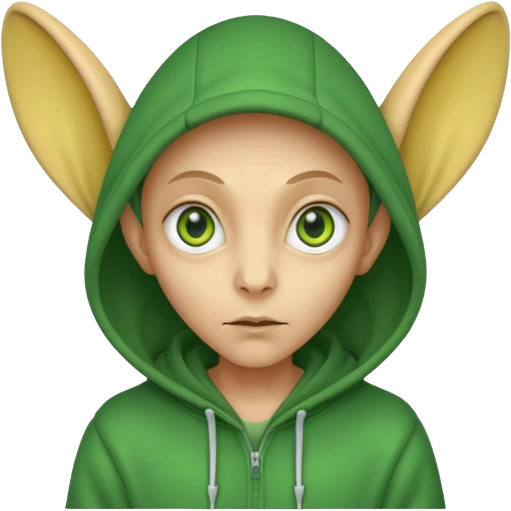 Aliens Dark yellow, hoodie, long big ears emoji