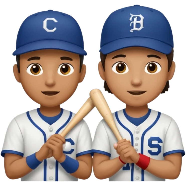 emoji estilo iOS de pelotero y coach de baseball hablando emoji