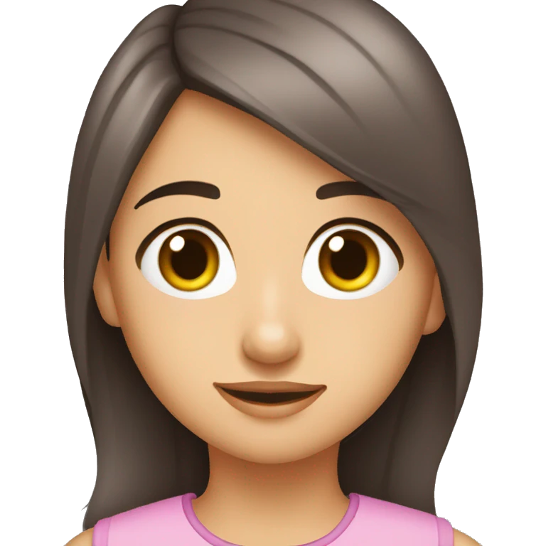fillette brune yeux noirs queue de cheval emoji