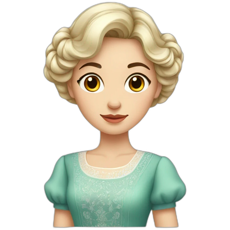 Beautiful russian girl with middle hair wearing middle dress emoji