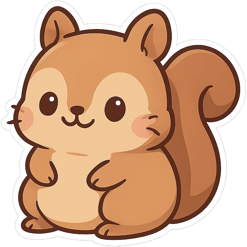 cute cartoon fat squirrel emoji