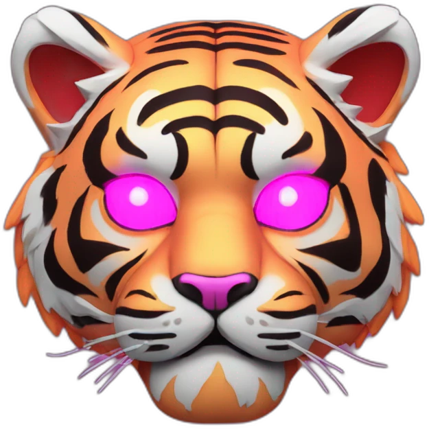 neon tiger Japanese mask emoji