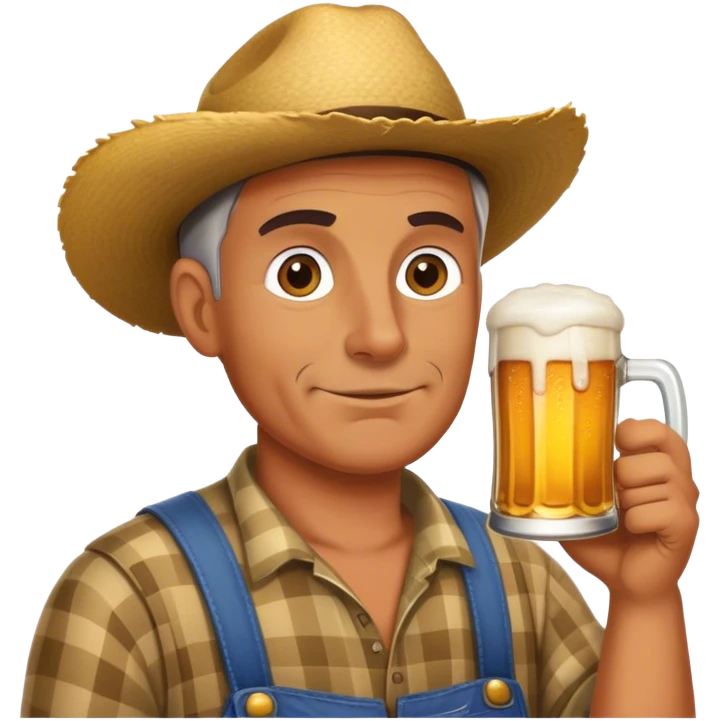 Farmer drinking beer emoji