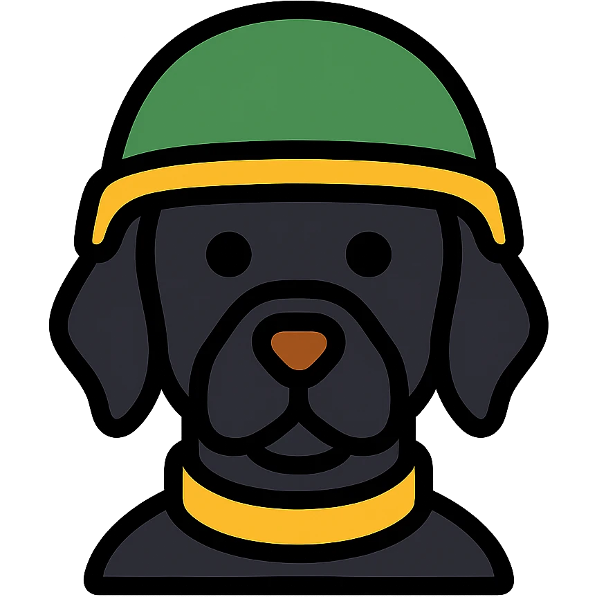 black soldier dog emoji