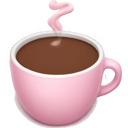 Aesthetic light pink hot chocolate emoji