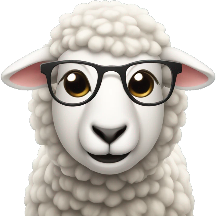 Sheep with glasses emoji