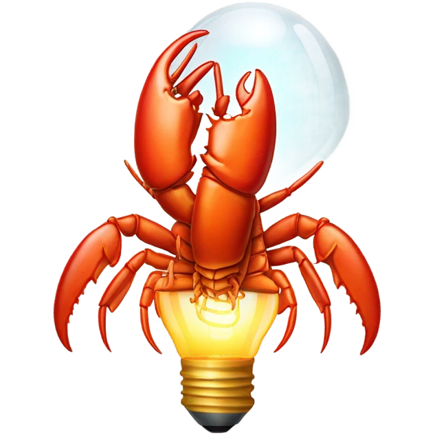 lobster with a lightbulb head emoji