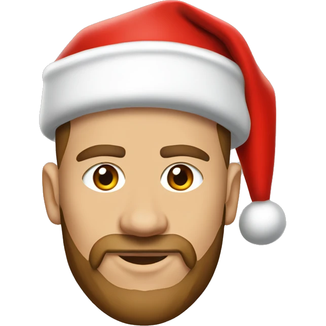 Travis Kelce wearing Santa hat emoji