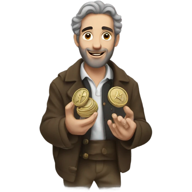 Jewish man holding coins  emoji