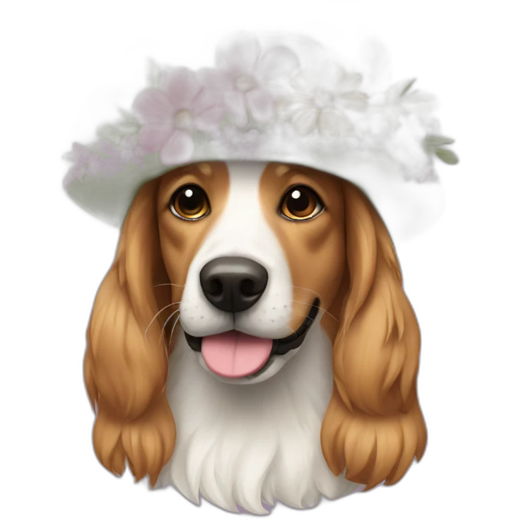 Dog with flowerhat emoji