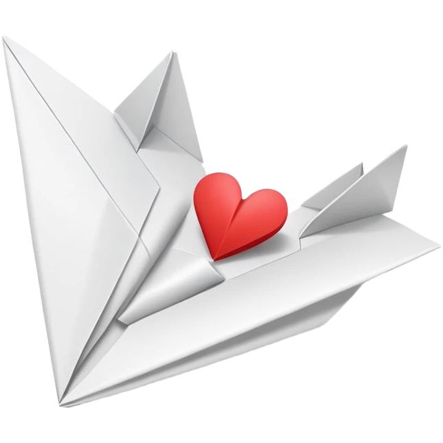 Paper airplane with heart for 'Story of My Life' by One Direction emoji