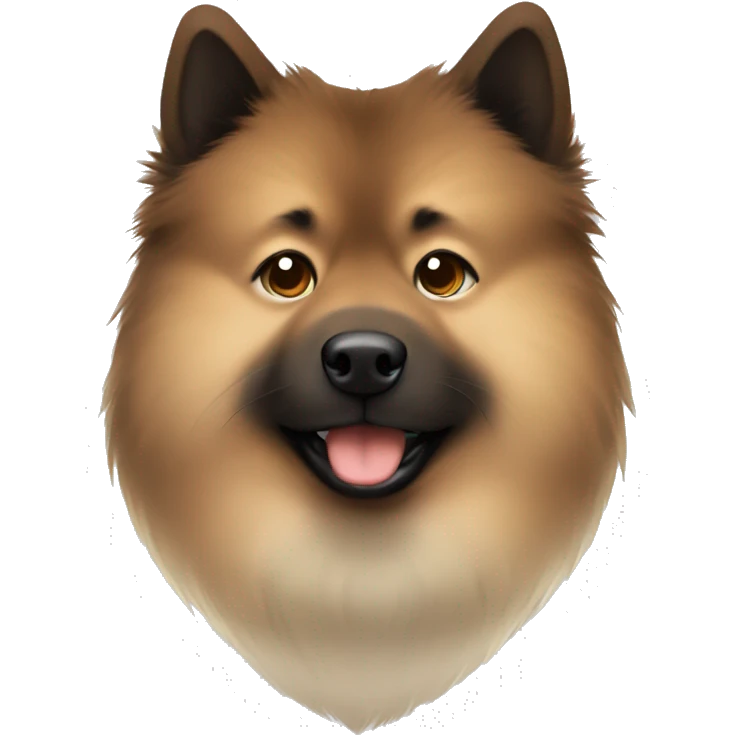Eurasier Brown and light brown standing up his nose and face is dark brown spotted.  emoji