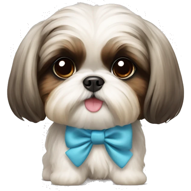 A cute shih tzu dog with a bow  emoji