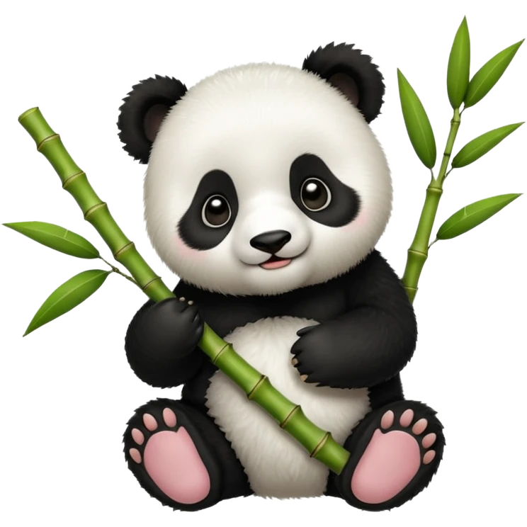 baby Panda eating bamboo emoji